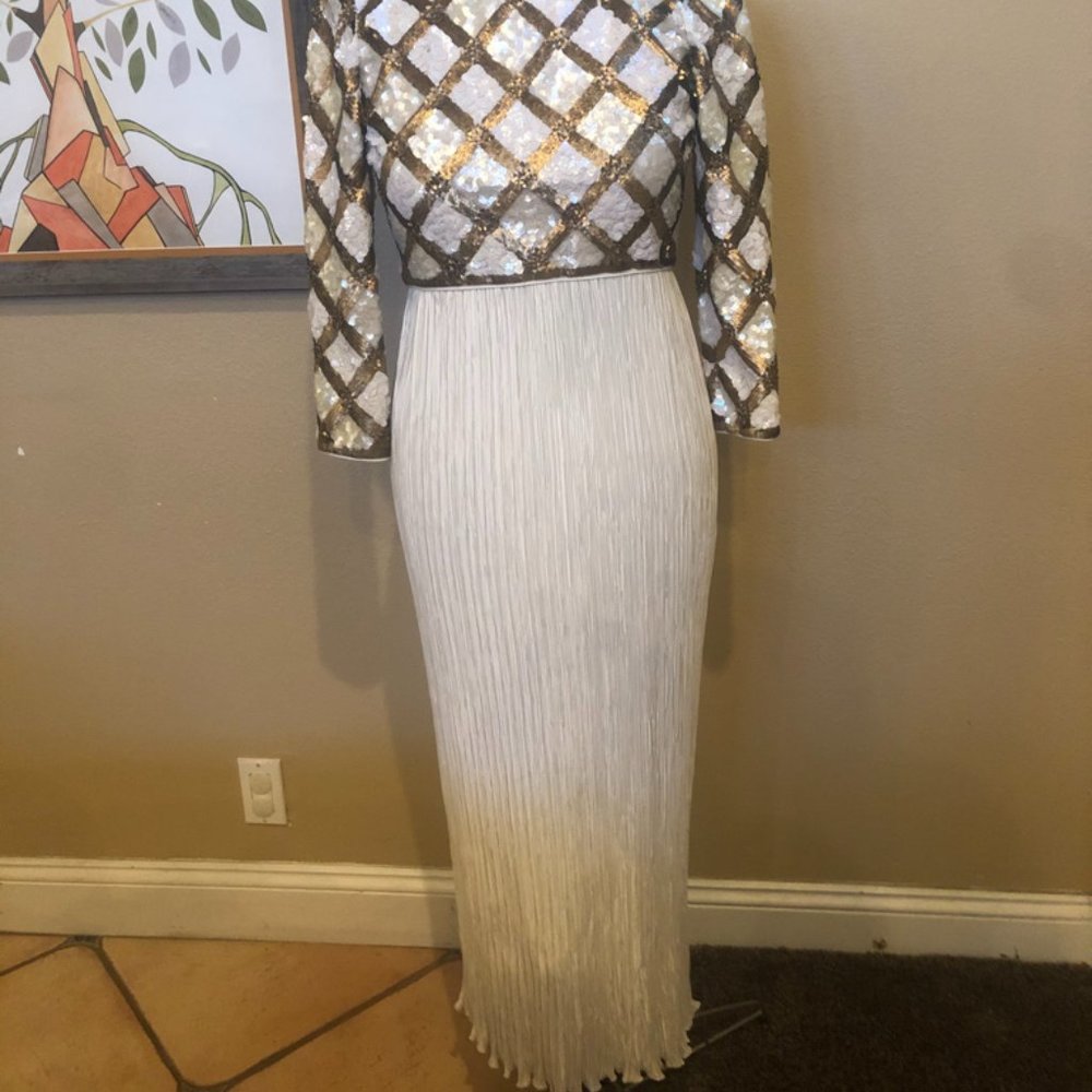 Pierre Labiche sequin and pleated dress size 6 (CL)